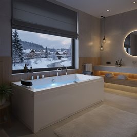 Wanna z hydromasażem prostokątna Ramona 640 180x90