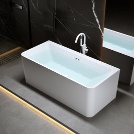 Wanna wolnostojąca biały przelew oraz korek przyścienna 150 cm Sofia Hydrosan