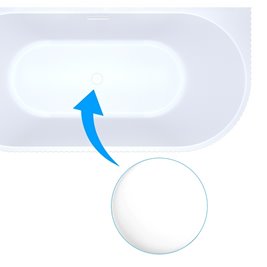 Wanna wolnostojąca przyścienna korek biały 170 cm Carlo Led Hydrosan