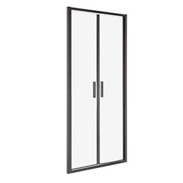 Czarne drzwi prysznicowe podwójne uchylne 90 cm Solid DDP Kerra