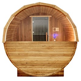 Sauna fińska ogrodowa zewnętrzna beczka 6 osobowa 210x210 Tromso-HG