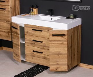 Szafka wisząca z umywalką 120 cm kolor dąb naturalny 50/3C seria Fokus Loft Gante