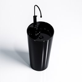 Umywalka wolnostojąca ceramiczna owalna czarny połysk 85x40 cm LINO-BL-400