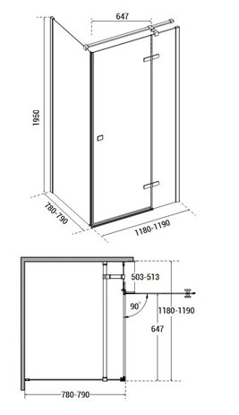 Stal szczotkowana prostokątna kabina prysznicowa 120x80 prawa Pixa Besco PPP128-195GR zdjęcie 8