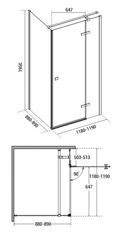 Stal szczotkowana prostokątna kabina prysznicowa 120x90 prawa Pixa Besco PPP129-195GR zdjęcie 8
