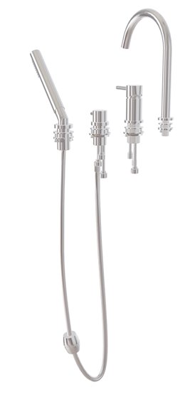 Bateria wannowa 4-otworowa chrom Illusion Besco BW-I4-CH