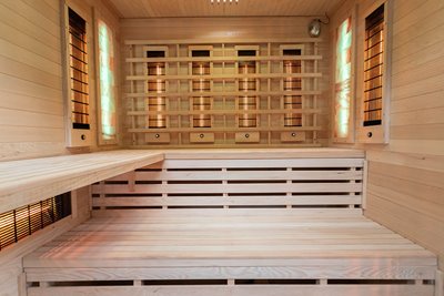 Sauna na podczerwień czteroosobowa panele sól himalajska 180X160X200CM MO-EA4R Infrared Mazur