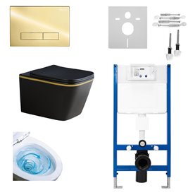 Zestaw podtynkowy kompletny stelaż + miska RAIN-MTB-GL-RIM-03 + przycisk ST+H GOLD