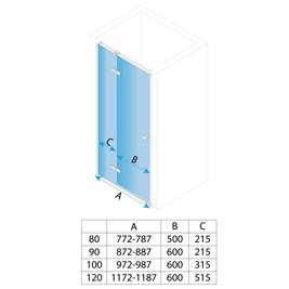 Drzwi prysznicowe uchylne 80 cm Rea Atlas chrom lewe