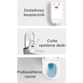 Zestaw podtynkowy wc stelaż + miska automatyczna myjąca przycisk czarny Drop