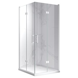 Biała kabina prysznicowa kwadratowa drzwi składane 80x80 KZ08B