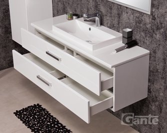 Szafka wisząca z umywalką nablatową 120 cm 39/S2 seria Fokus B