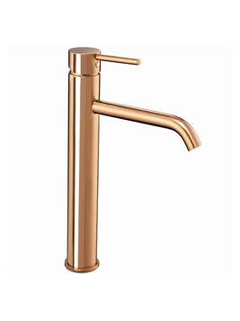 Miedź połysk bateria umywalkowa w kolorze miedzi Lungo Rea