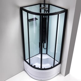 Kabina prysznicowa półokrągła zabudowana na wysokim brodziku 80x80 Nina