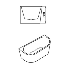 Wanna wolnostojąca przyścienna czarne wykończenie 150 cm Lena Hydrosan