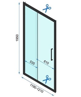 Złote drzwi prysznicowe rozsuwane 120 cm Rapid Slide Rea
