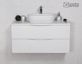 Szafka łazienkowa wisząca ONDA 100 cm biała z umywalką Gante
