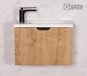 Szafka łazienkowa wisząca z umywalką dąb burlington 50 cm Fresco Gante