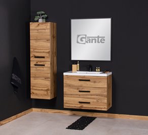 Szafka wisząca z umywalką 80 cm kolor dąb naturalny 39/3 seria Fokus Loft Gante