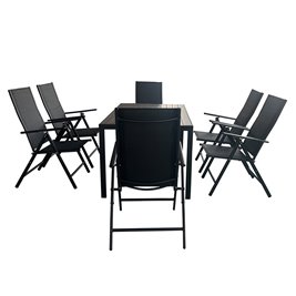 Zestaw mebli ogrodowych metalowych stół i krzesła Vera kolor czarny