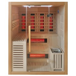 Sauna Combo na podczerwień + fińska 4-osobowa 160x160 cm Helsi3 6KW