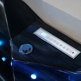 Czarna wanna z hydromasażem narożna 155x155 cm Eos 932 Hydrosan