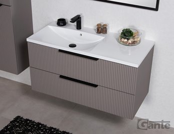 Szafka łazienkowa frezowana wisząca z umywalką 100 cm 46/2 Sydney kolor taupe