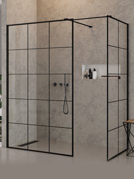Czarna kabina prysznicowa szprosy 150x90 cm EXK-0113 New Modus Black New Trendy