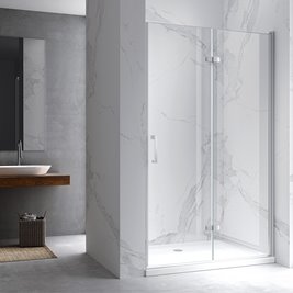 Chromowane drzwi prysznicowe składane do wnęki 80 cm ZES-KZ21B-80