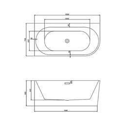 Wanna przyścienna narożna lewa 150 cm Mera Hydrosan