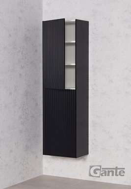 Słupek łazienkowy frezowany wiszący wysoki 155x45 Mirage kolor czarny mat