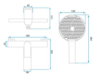 Złota szczotkowana bateria wannowa Avalon Rea