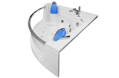 Wanna z hydromasażem przeszklona narożna 141x141 cm MO-0053N