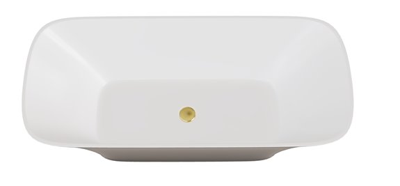 Czarno-biała wanna wolnostojąca z konglomeratu + klik-klak złoty 160 cm Assos B&W Besco WMD-160-AWG