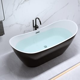 Wanna wolnostojąca czarno biała 160 cm Rica Hydrosan