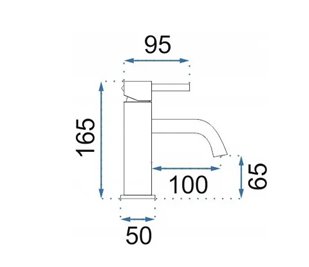Bateria umywalkowa niska Lungo Rea miedź szczotkowana