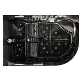 Czarna wanna z hydromasażem Venezia 761 Fala 180x120 lewa
