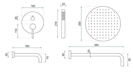 Chromowany zestaw wannowy prysznicowy podtynkowy Lungo Rea
