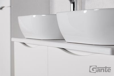 Szafka łazienkowa wisząca ONDA 100 cm biała z umywalką Gante