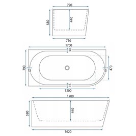 Wanna przyścienna narożna lewa 170 cm Bellanto Slim Rea zdjęcie 7