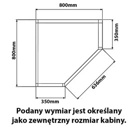 Czarna kabina prysznicowa pięciokątna 80x80 drzwi uchylne KZ10A