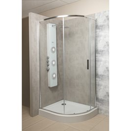 Kabina prysznicowa asymetrczyna z brodzikiem lewa 100x80 Solid RPA Kerra