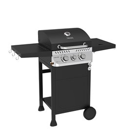 Grill gazowy APOLLO-A kolor czarny ruszt żeliwny moc 8,5 kW + pokrowiec + palnik boczny