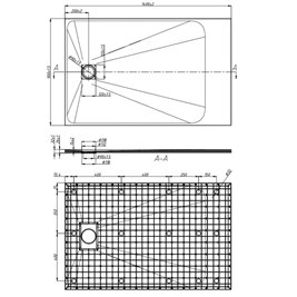 Biały brodzik prysznicowy prostokątny o strukturze kamienia 140x90 cm Riko Hydrosan