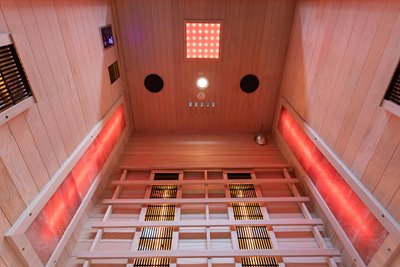 Sauna na podczerwień dwuosobowa panele sól himalajska 120X105X190CM MO-EA2R Infrared Mazur