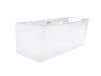 Wanna narożna przyścienna 170 cm Intero Corsan Lewa korek klik-klak złoty