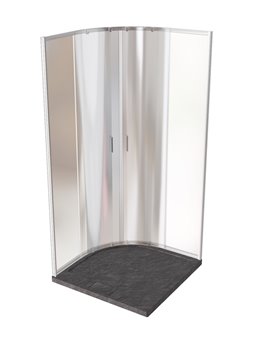 Zarya Besco chromowana kabina prysznicowa 80x80 powłoka ProClean + czarny brodzik 4,5 cm Axim Stone Effect Black