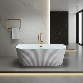 Wanna wolnostojąca przyścienna korek złoty szczotkowany 170 cm Carlo Led Hydrosan