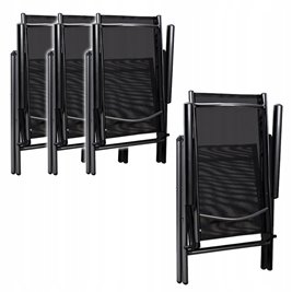 Zestaw mebli ogrodowych metalowych stół i krzesła Vera kolor czarny