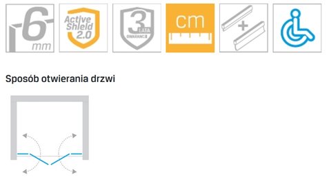 Drzwi prysznicowe uchylne 110 cm D-0255A New Soleo New Trendy